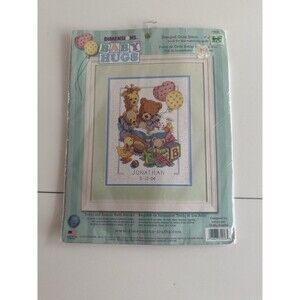 Teddy and Friends Birth Record Cross Stitch, Dimensions Baby Hugs, NEW # 72916
